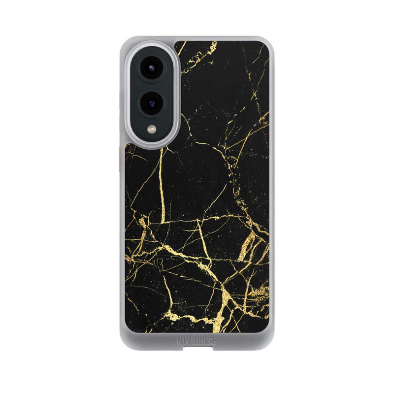 Galaxy S25 Edge NIVOcore Schwarzgoldener Marmor-Look