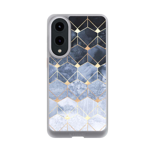 Samsung Galaxy S25 Edge NIVOcore Blaue Sechsecke und Diamanten Golddruck