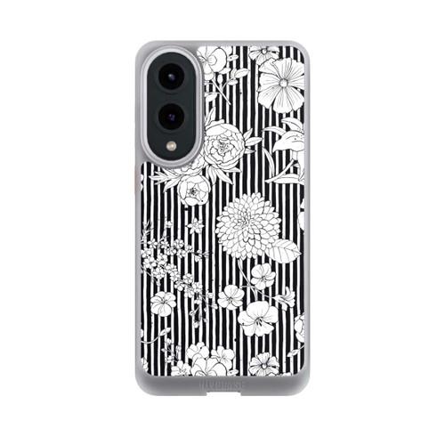 Samsung Galaxy S25 Edge NIVOcore Flowers and Stripes Black and White