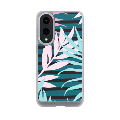 Samsung Galaxy S25 Edge NIVOcore Pastell-Dschungelblätter rosa blaugrün