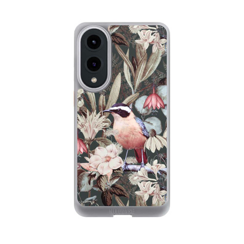 Samsung Galaxy S25 Edge NIVOcore Orangefarbener Vogel im Vintage Blumenmuster