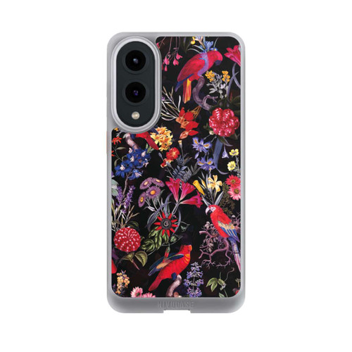 Samsung Galaxy S25 Edge NIVOcore Dunkle Blumen und Papageien