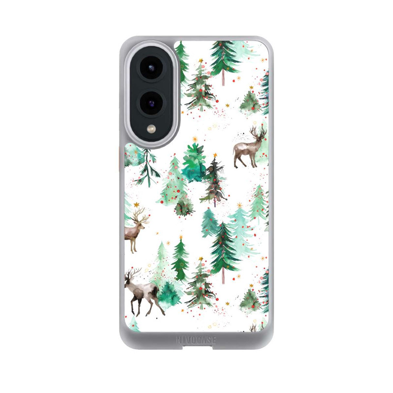 Galaxy S25 Edge NIVOcore Hirsche und Winterweihnachtsbäume