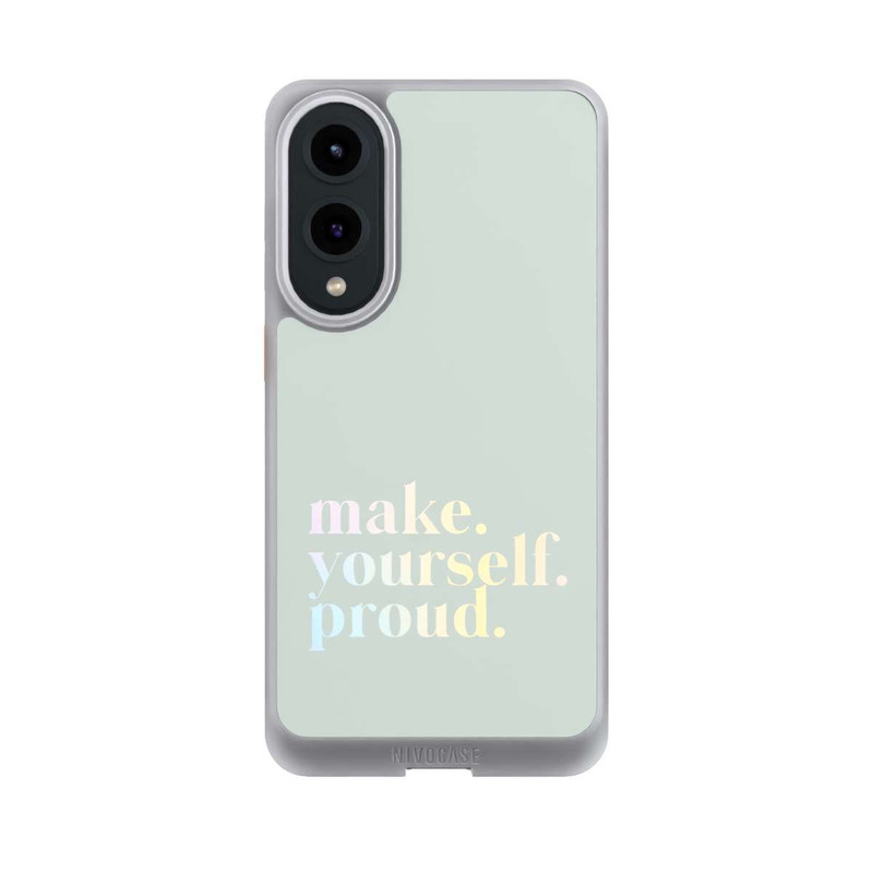 Galaxy S25 Edge NIVOcore Make Yourself Proud Zitat-Minze und Farbverlauf