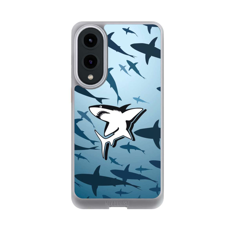 Galaxy S25 Edge NIVOcore Haie Muster Blau