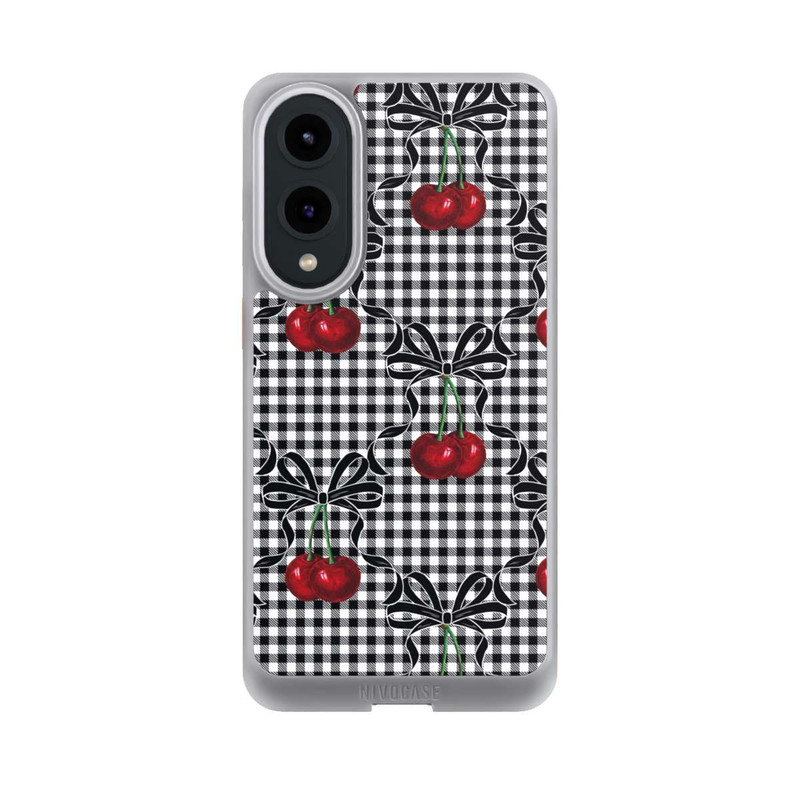 Galaxy S25 Edge NIVOcore Kirschen Muster Schwarz