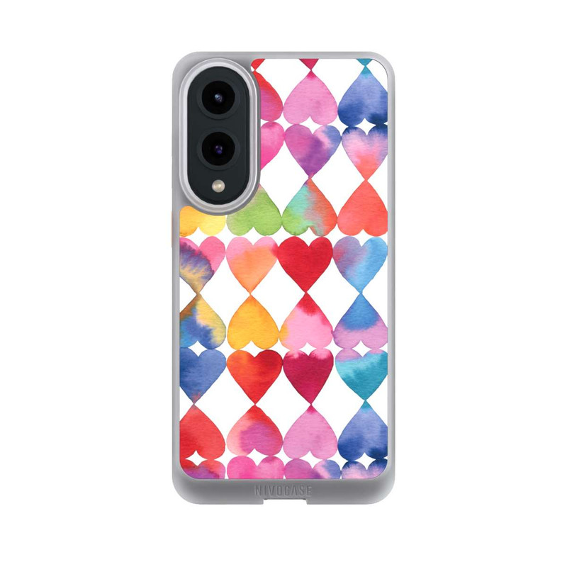 Galaxy S25 Edge NIVOcore Buntes Herz Watercolor Muster