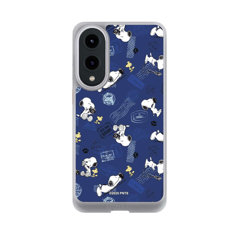 Galaxy S25 Edge NIVOcore Peanuts Travel Stamps Pattern Blue