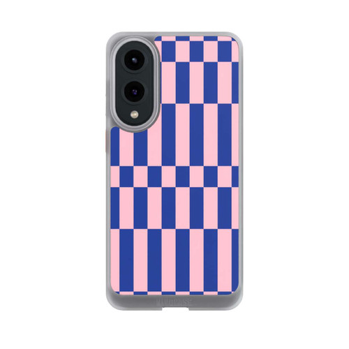 Samsung Galaxy S25 Edge NIVOcore Checked Abstract Bold Electric Blue and Pink Color Block