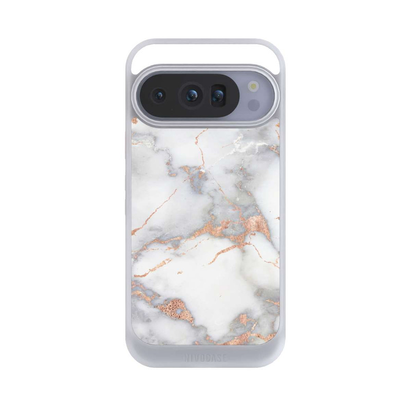 Pixel 10 Pro NIVOcore Weißer und goldener Marmorlook
