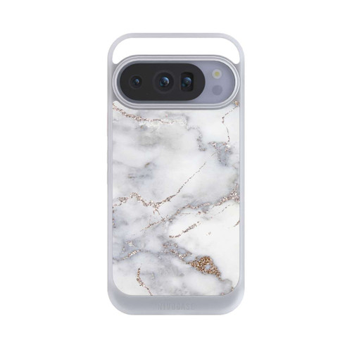 Google Pixel 10 Pro NIVOcore Silberglitzer Marmorlook