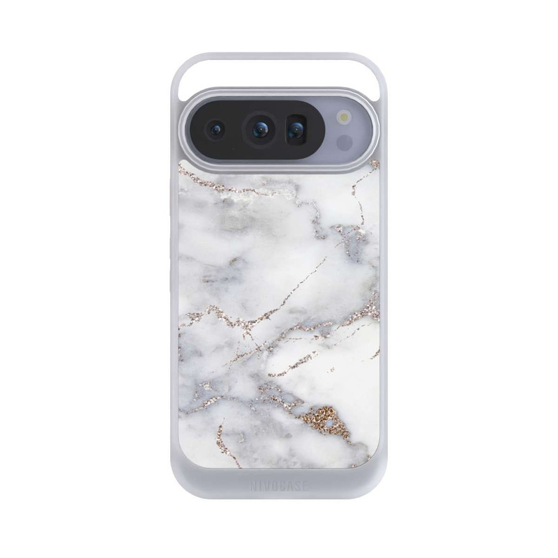 Pixel 10 Pro NIVOcore Silberglitzer Marmorlook