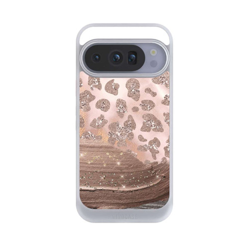 Google Pixel 10 Pro NIVOcore Silberner Leoparden Glitzerlook