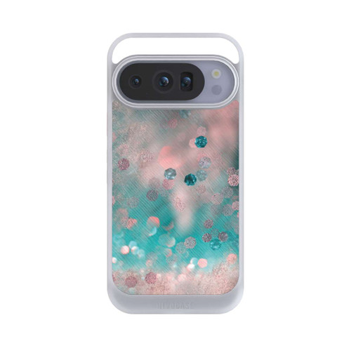 Google Pixel 10 Pro NIVOcore Look pailleté glamour turquoise