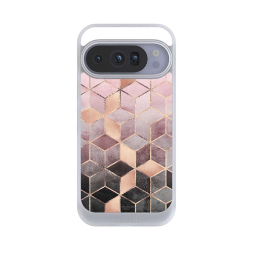 Google Pixel 10 Pro NIVOcore Imprimé Cubes Dégradés Gris Rose