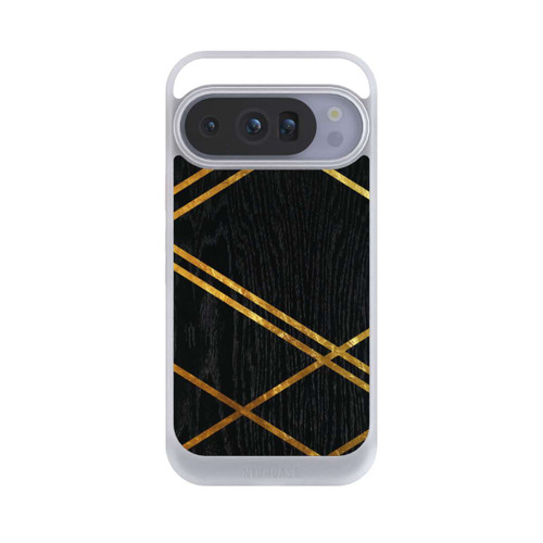 Google Pixel 10 Pro NIVOcore Schwarzes geometrisches Muster Goldene Streifen