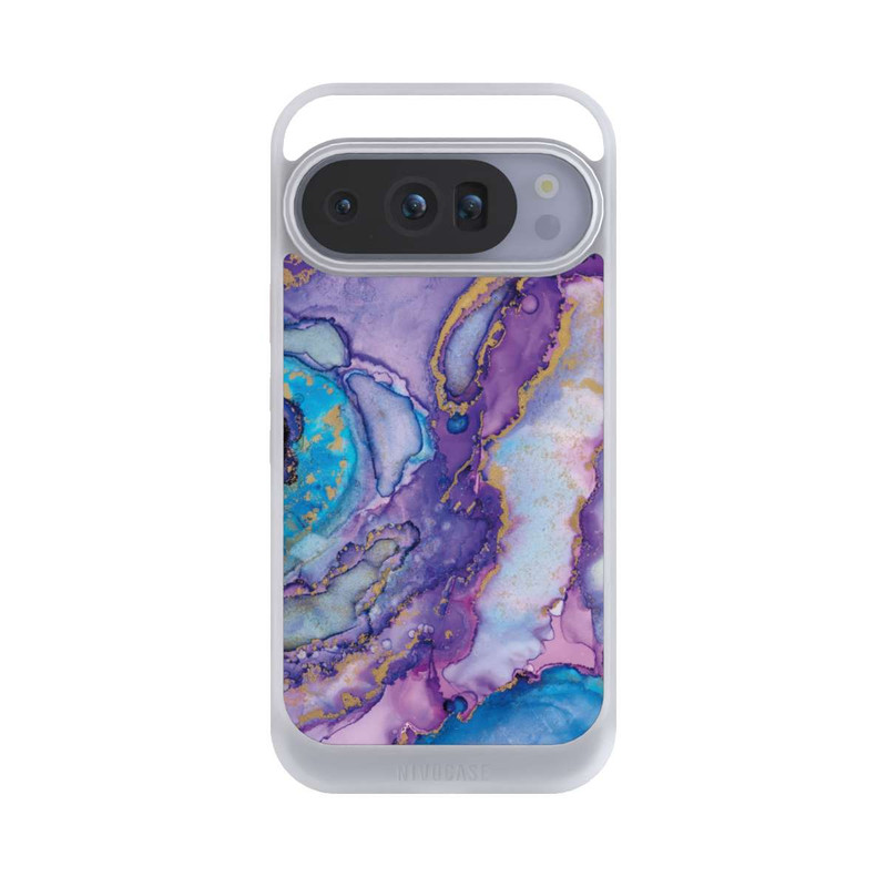 Pixel 10 Pro NIVOcore Encre tourbillonnante violette et bleue