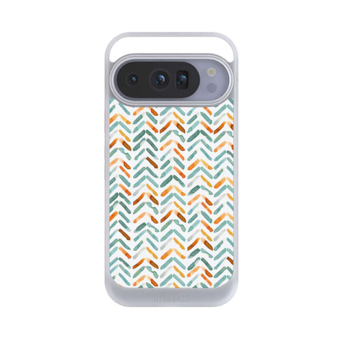 Google Pixel 10 Pro NIVOcore Elegantes Herbstchevron Blau Orange