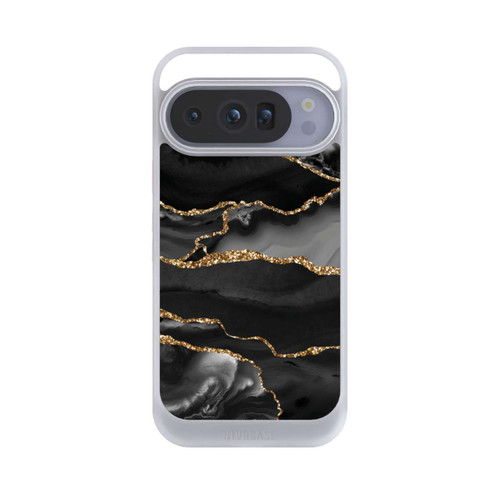 Google Pixel 10 Pro NIVOcore Dunkle Marmorstreifen im Goldlook