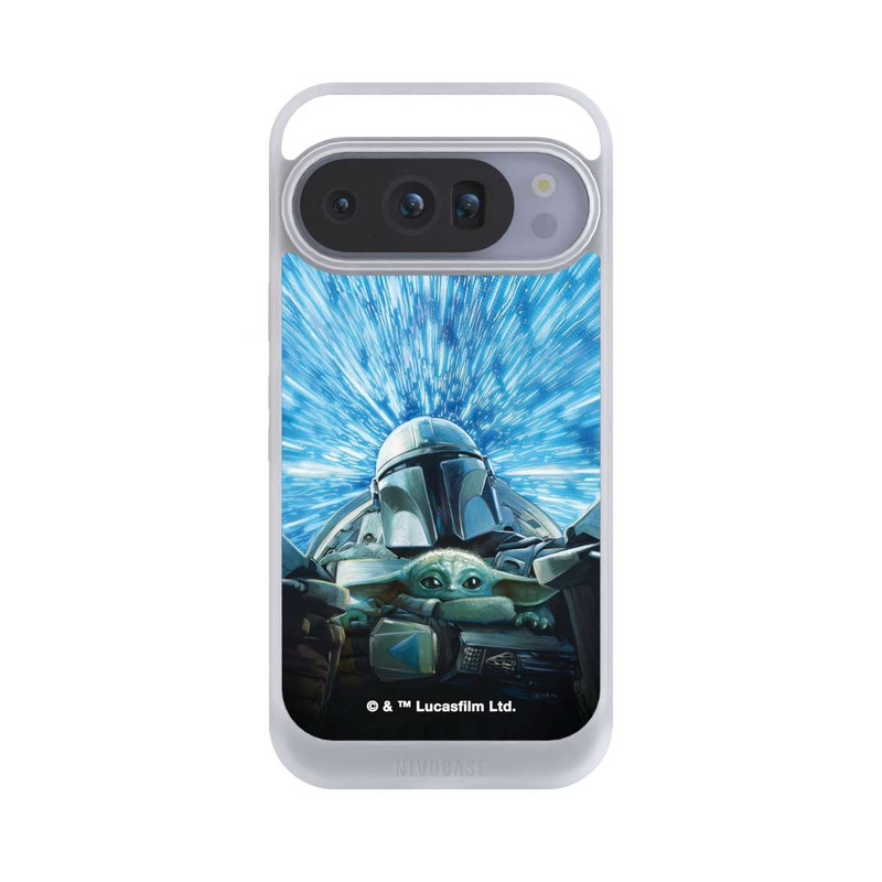 Pixel 10 Pro NIVOcore Grogu und Mando fliegen blau