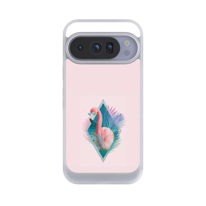 Pixel 10 Pro NIVOcore Feuilles tropicales Flamant