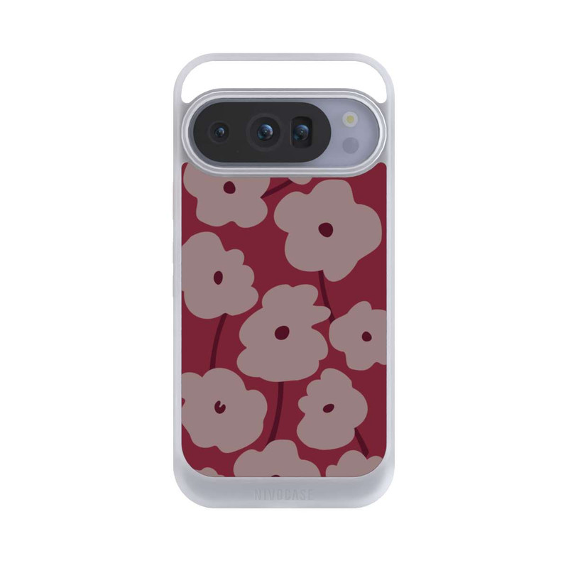 Pixel 10 Pro NIVOcore Minimalistische Blumen Bordeaux