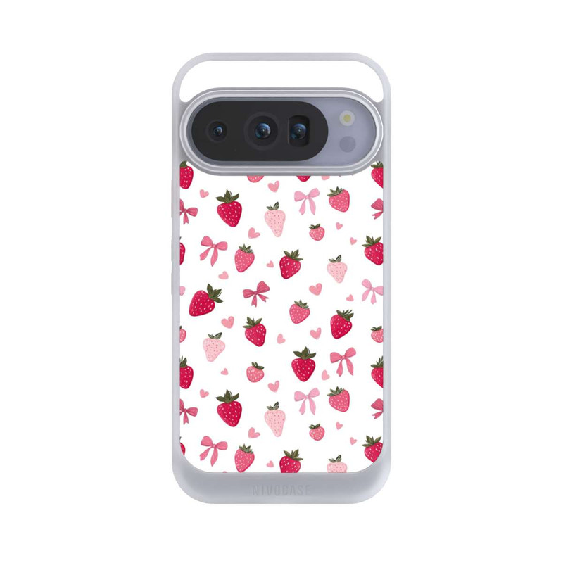 Pixel 10 Pro NIVOcore Erdbeer Herz Schleifen Muster Pink