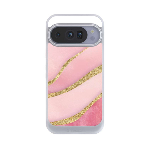 Google Pixel 10 Pro NIVOcore Pink Marble Goldprint Stripes