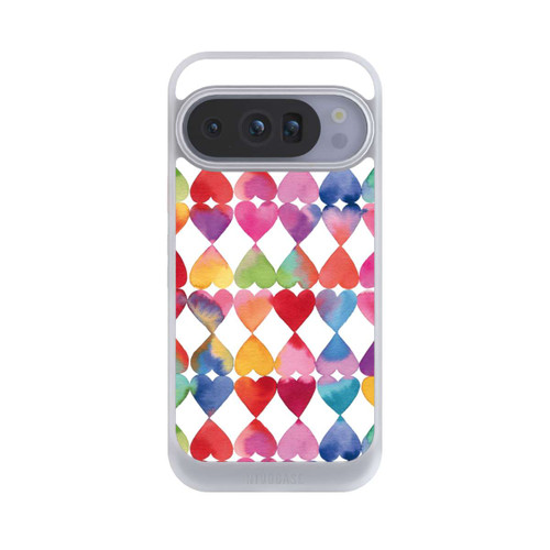 Google Pixel 10 Pro NIVOcore Colorful Watercolor Hearts Pattern