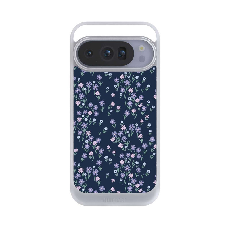 Pixel 10 Pro NIVOcore Dark Blue Floral Theme