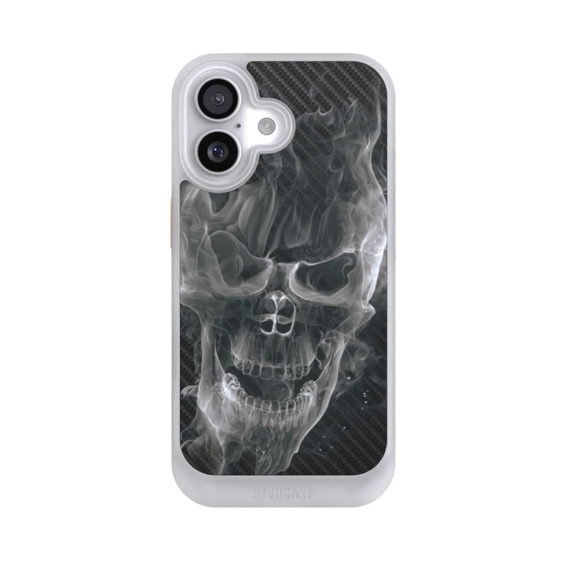 iPhone 17 NIVOcore rauchender Totenkopf Carbon