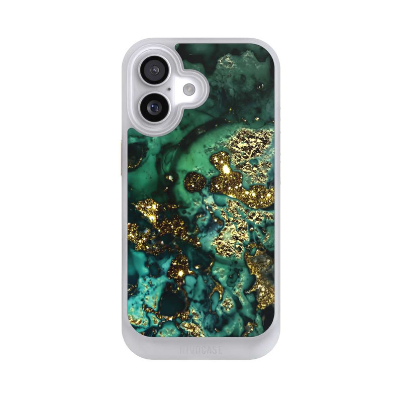 iPhone 17 NIVOcore Cyan Glitter Marble Look