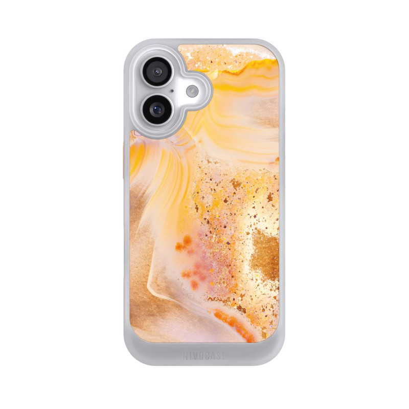 iPhone 17 NIVOcore Orangefarbener Glitzer Marmorlook