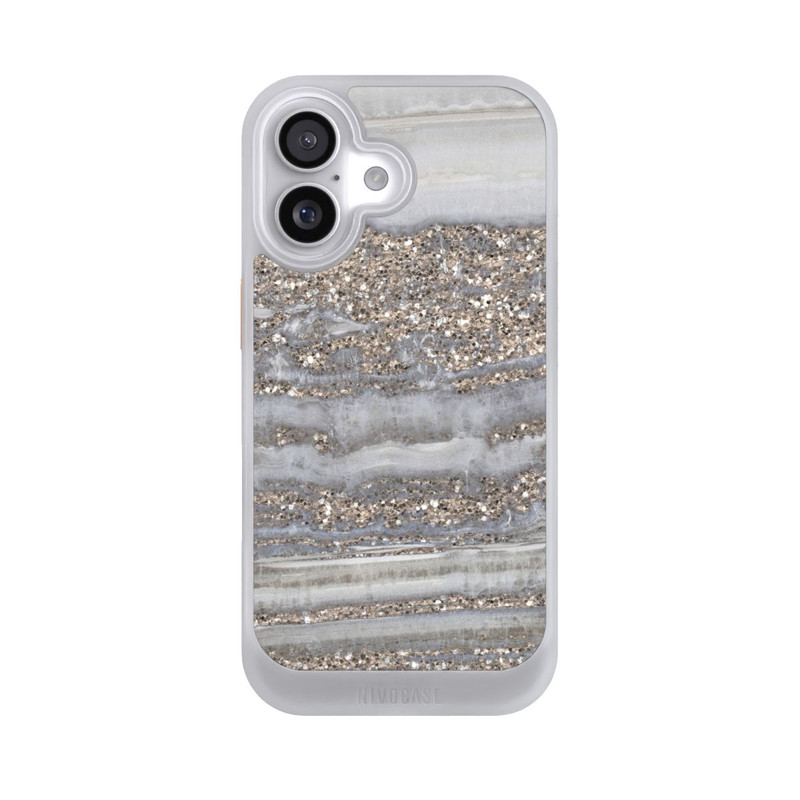 iPhone 17 NIVOcore White Glitter Marble Look
