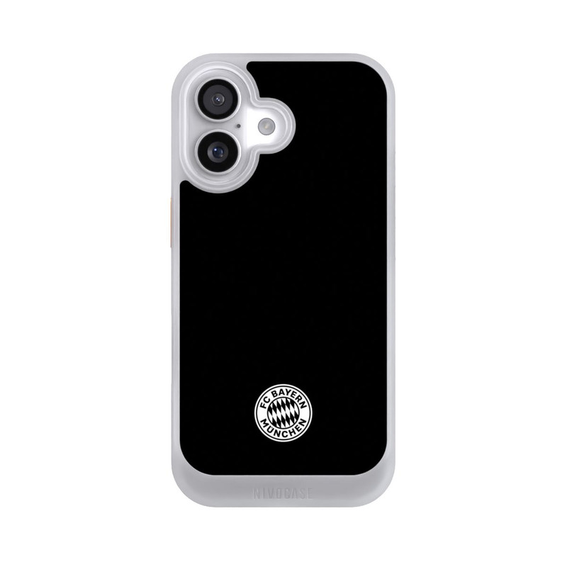 iPhone 17 NIVOcore Logo FCB Classique Petit - Blanc sur Fond Noir