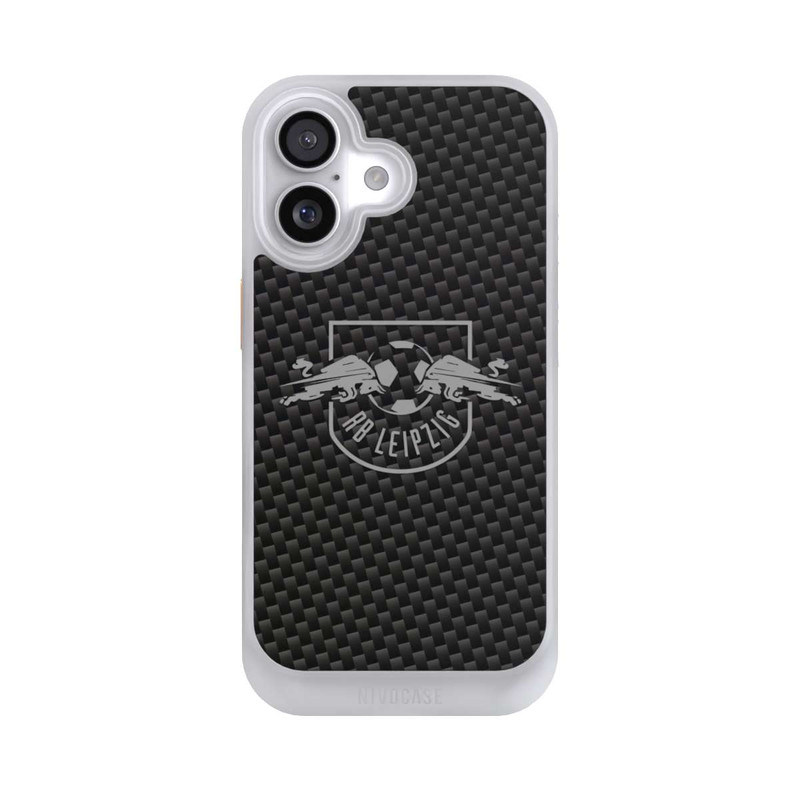 iPhone 17 NIVOcore Graues RB Leipzig Logo auf Carbonoptik