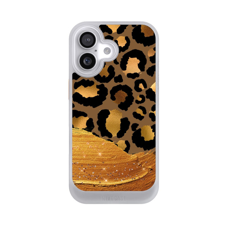 iPhone 17 NIVOcore Dunkelgoldener Leoparden Glitzerlook