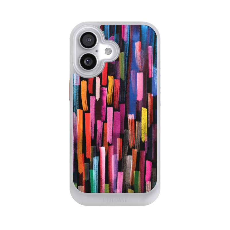 iPhone 17 NIVOcore Bunte Pinselstriche schwarz