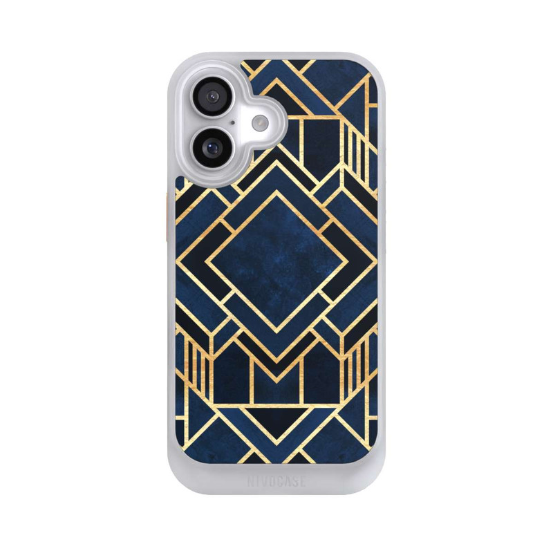 iPhone 17 NIVOcore Kunst Deko Blau Golddruck