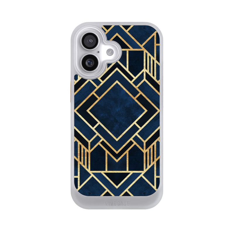 iPhone 17 NIVOcore Art Deco Blue Gold Print