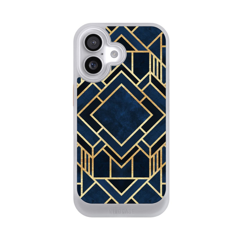 iPhone 17 NIVOcore Art Deco Blue Gold Print