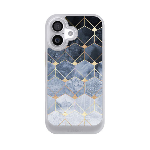Apple iPhone 17 NIVOcore Blaue Sechsecke und Diamanten Golddruck