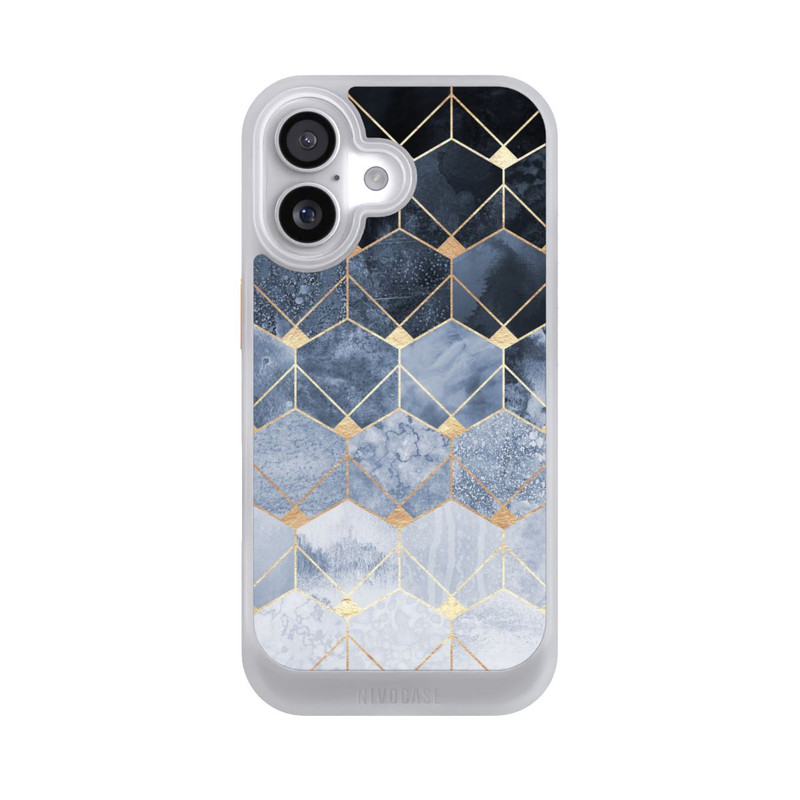 iPhone 17 NIVOcore Impression Or Hexagones Bleus Et Diamants