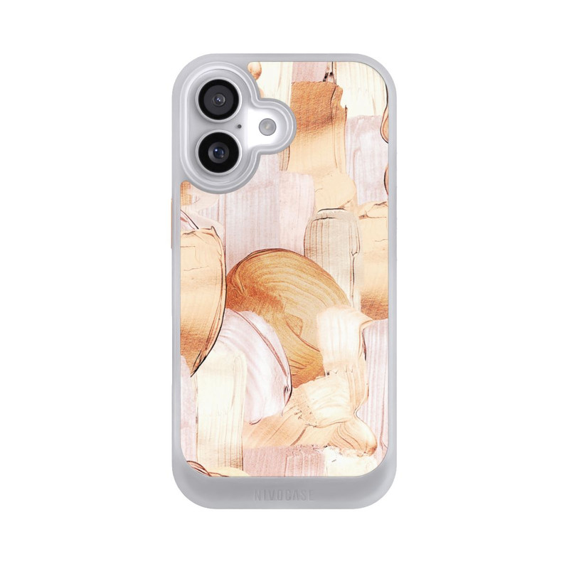 iPhone 17 NIVOcore White/Gold Brush Pattern