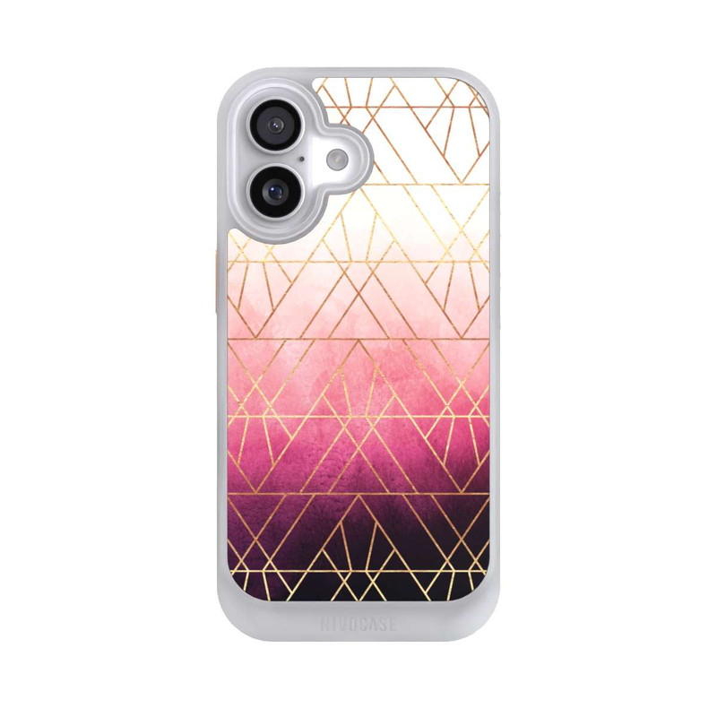 iPhone 17 NIVOcore Triangles ombrés roses imprimé doré