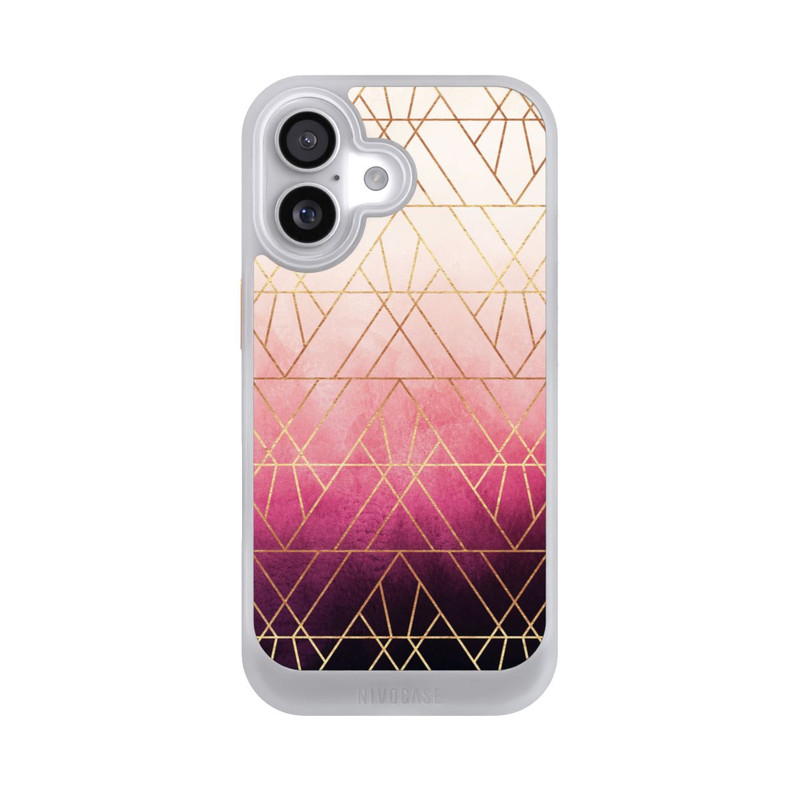 iPhone 17 NIVOcore Triangles ombrés roses imprimé doré