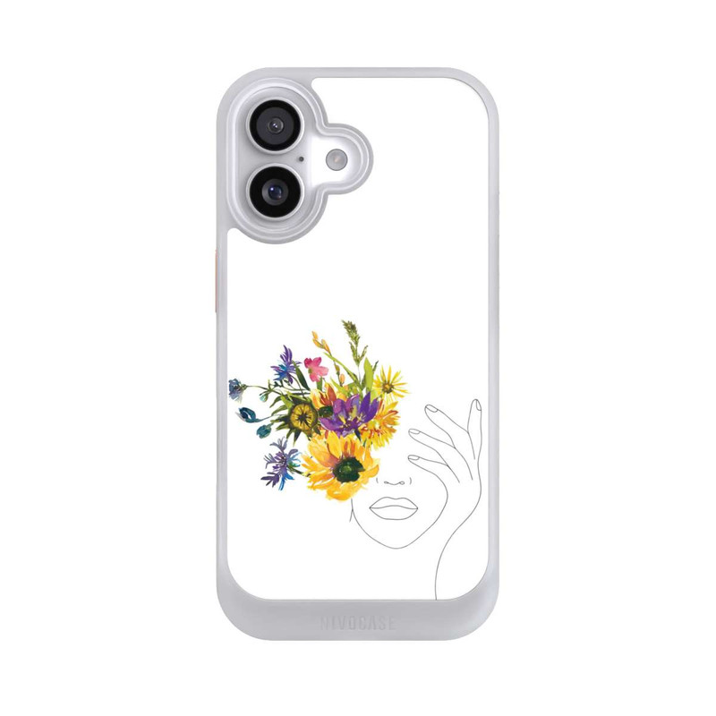 iPhone 17 NIVOcore Line Art Frau Sonnenblumen