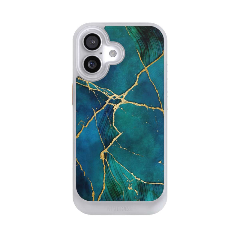 iPhone 17 NIVOcore Look minéral glamour bleu or