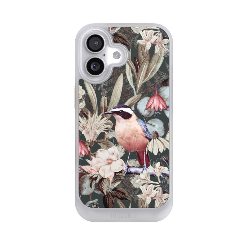 iPhone 17 NIVOcore Oiseau orange à motif de fleurs vintage