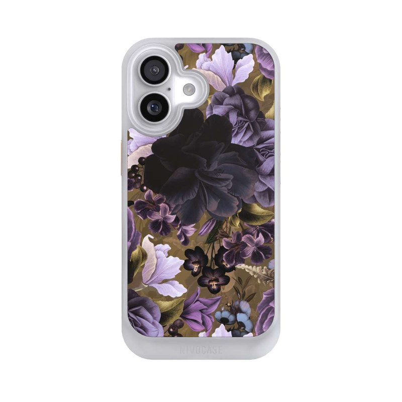 iPhone 17 NIVOcore Fleurs vintage violettes et dorées